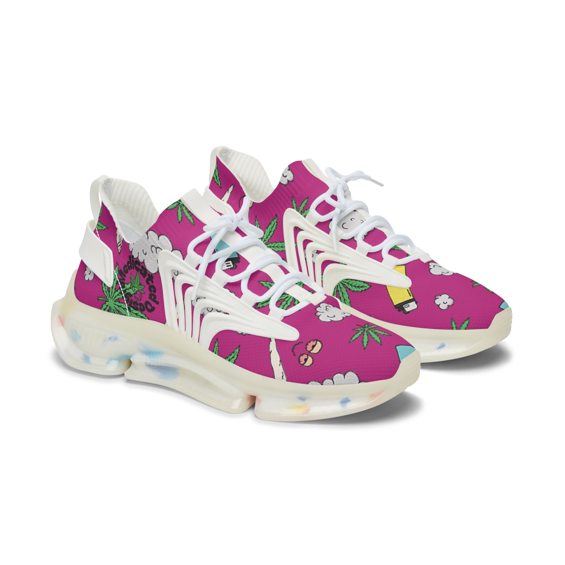 Women Medicated Design Mesh Sneakers