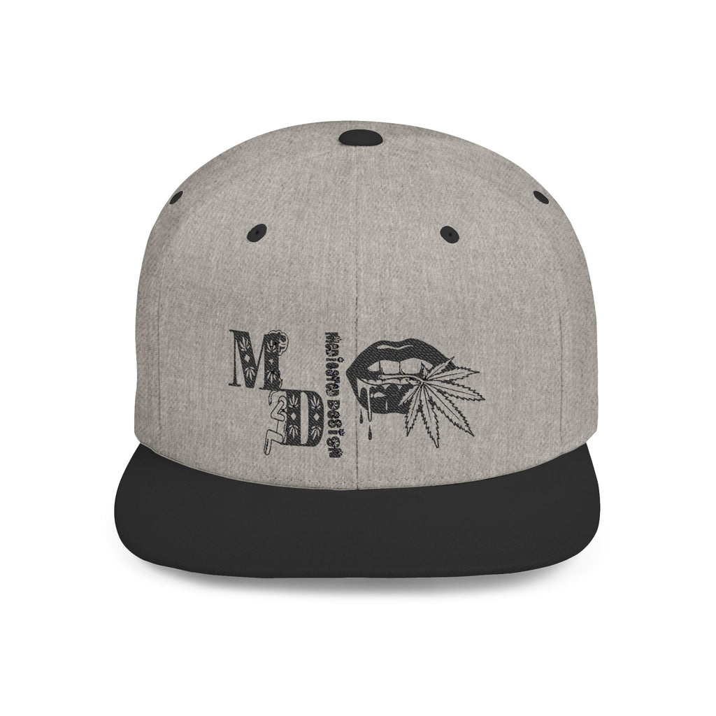 Medicated Design Flat Bill Snapback Cap