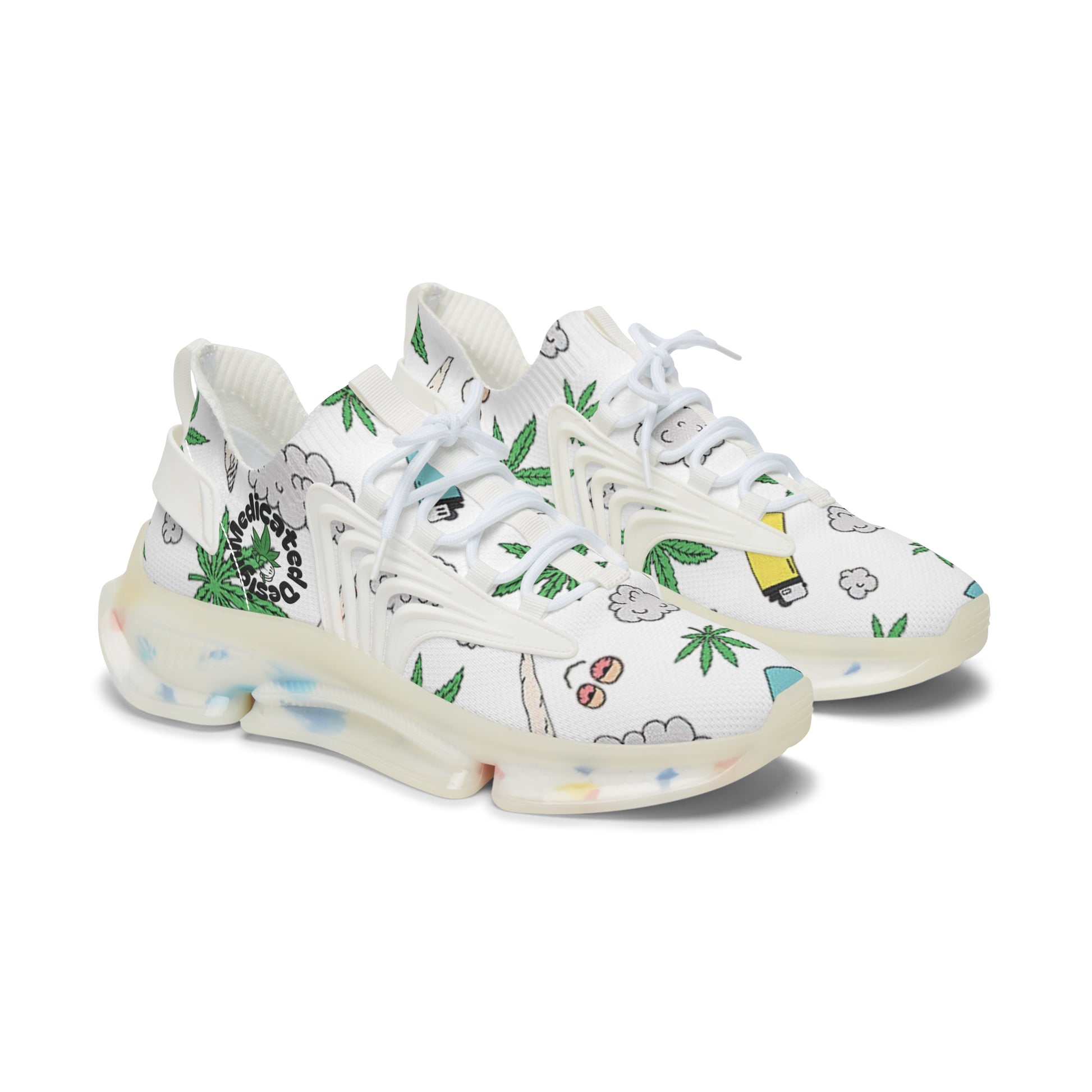 Women Medicated Design Mesh Sneakers