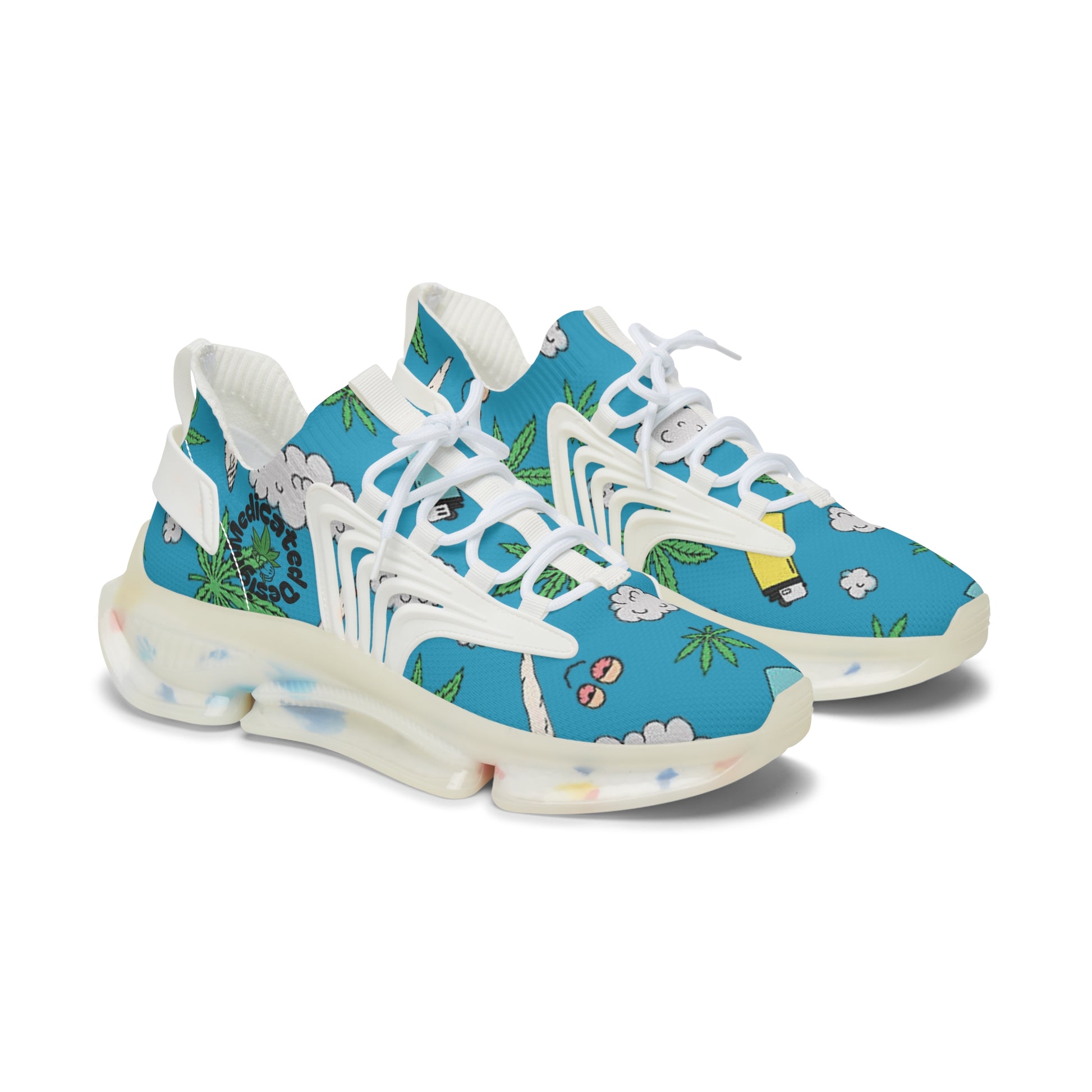 Women Medicated Design Mesh Sneakers