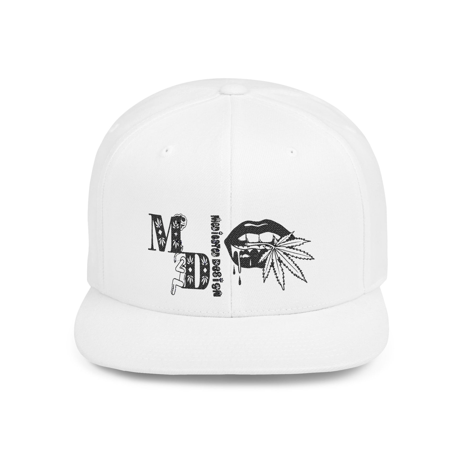 Medicated Design Flat Bill Snapback Cap