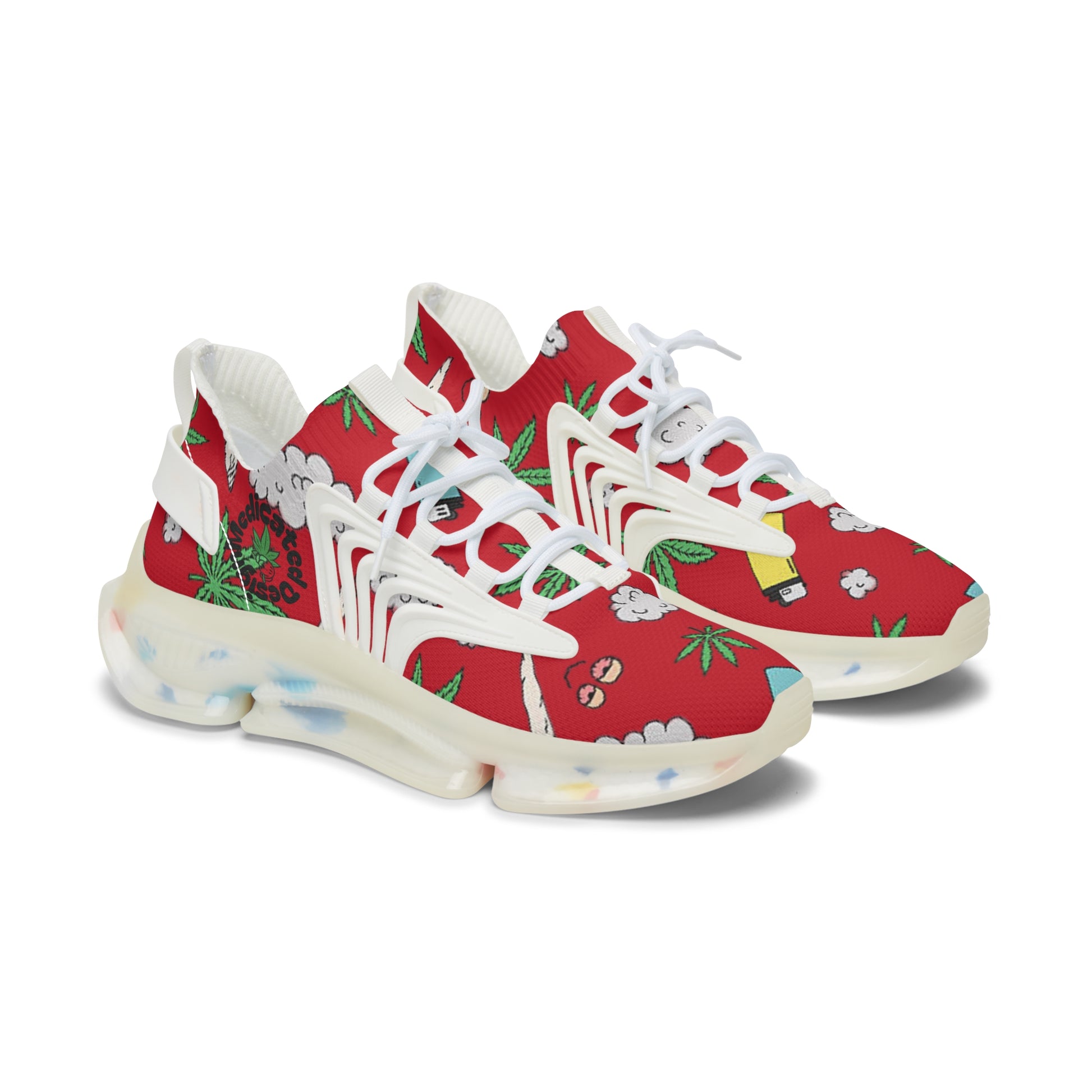 Women Medicated Design Mesh Sneakers