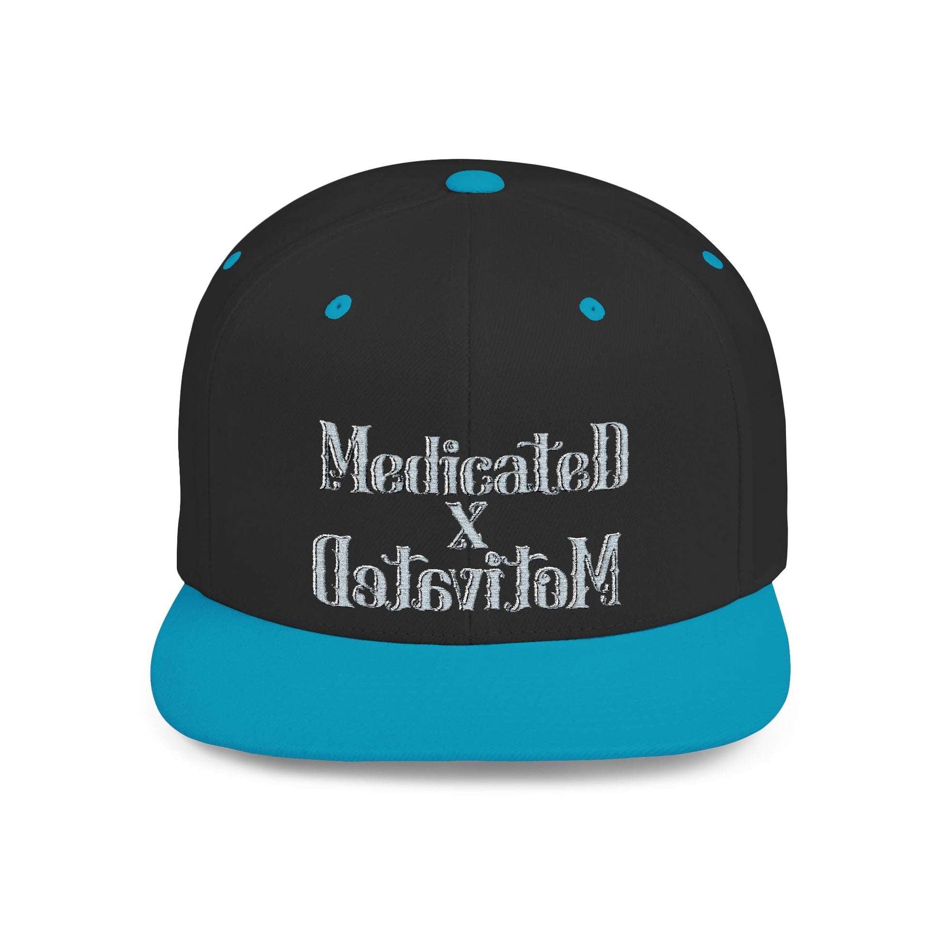 Medicated x Motivated Flat Bill Snapback Hat