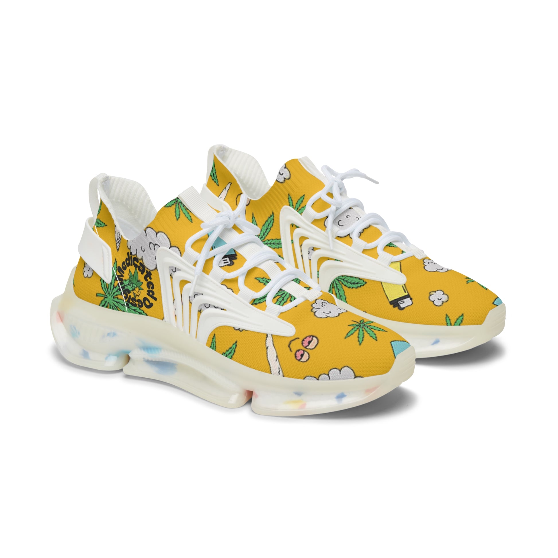 Women Medicated Design Mesh Sneakers