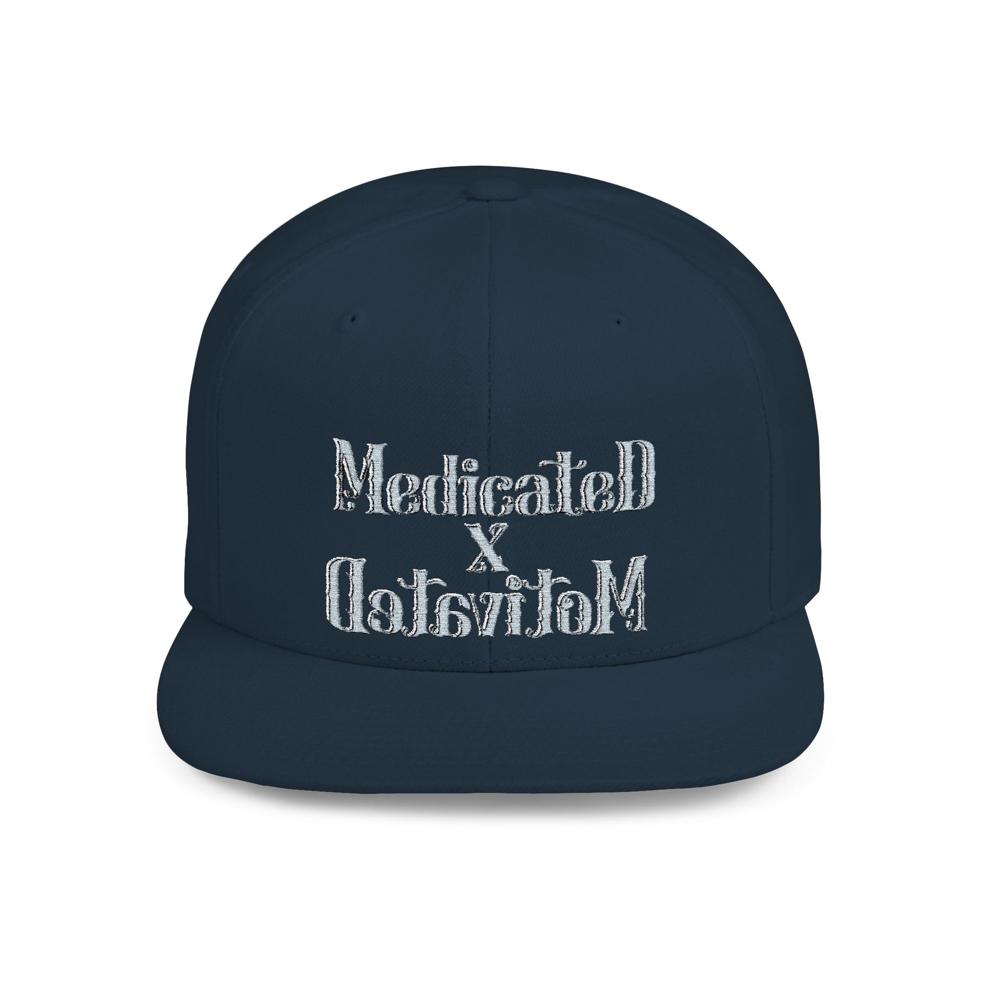Medicated x Motivated Flat Bill Snapback Hat