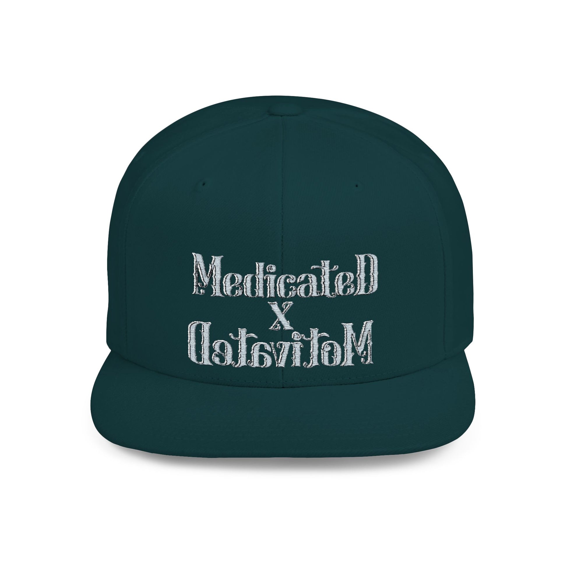 Medicated x Motivated Flat Bill Snapback Hat
