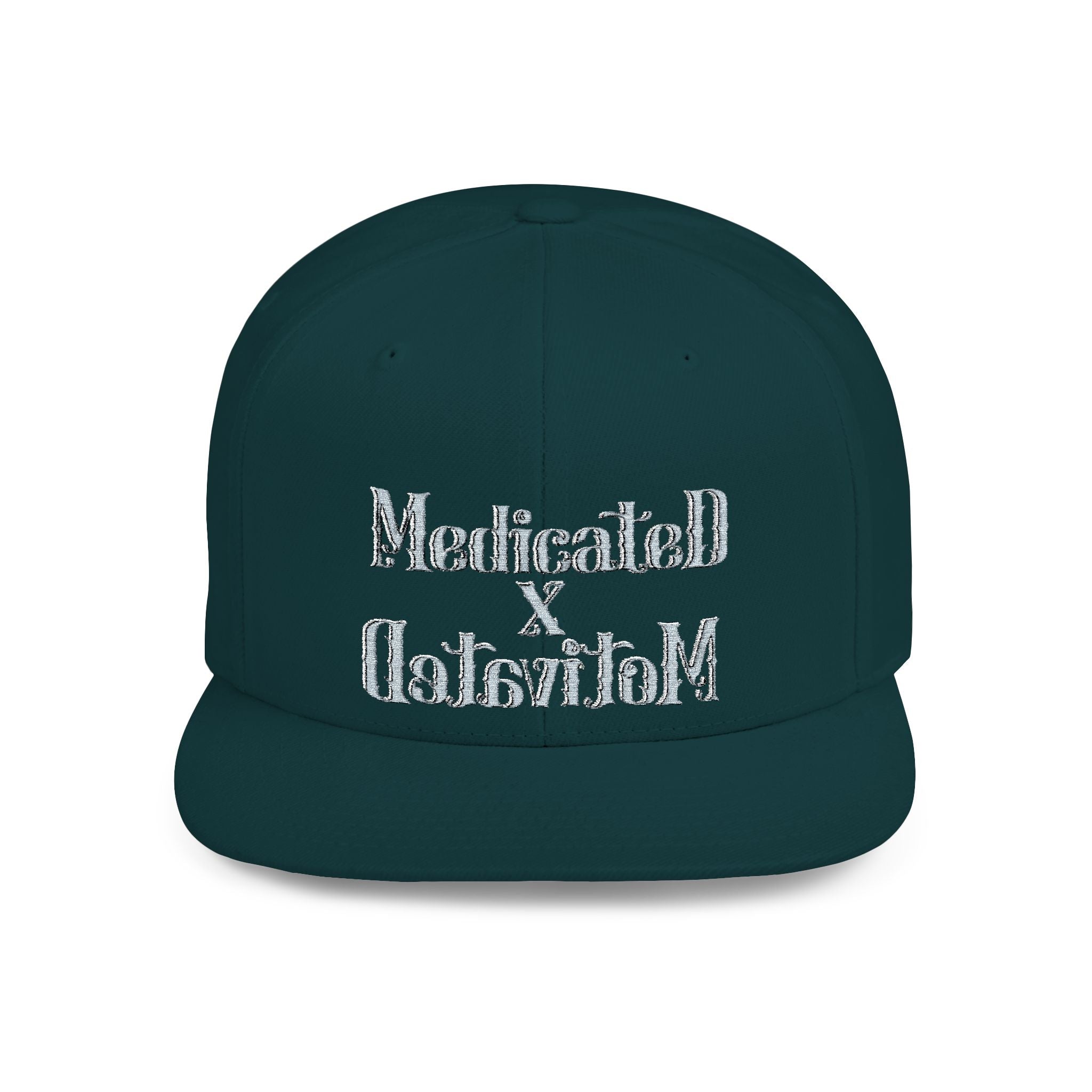 Medicated x Motivated Flat Bill Snapback Hat