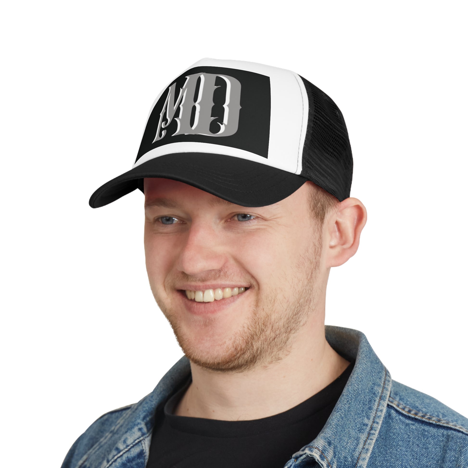 Stylish Mesh Cap with Bold Monogram Design