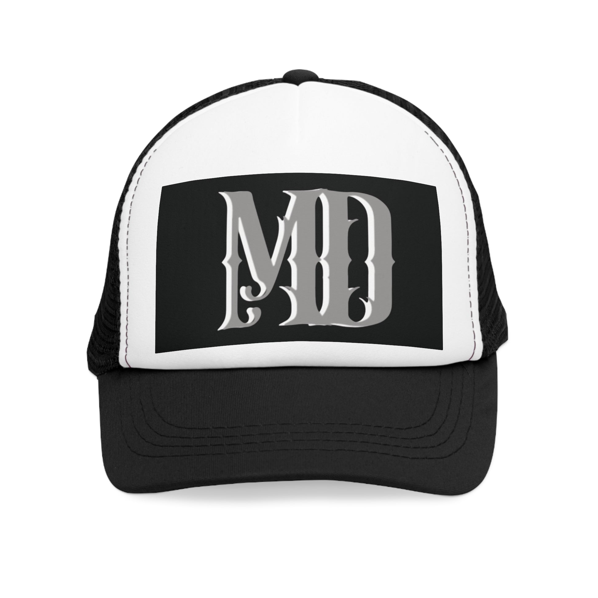 Stylish Mesh Cap with Bold Monogram Design