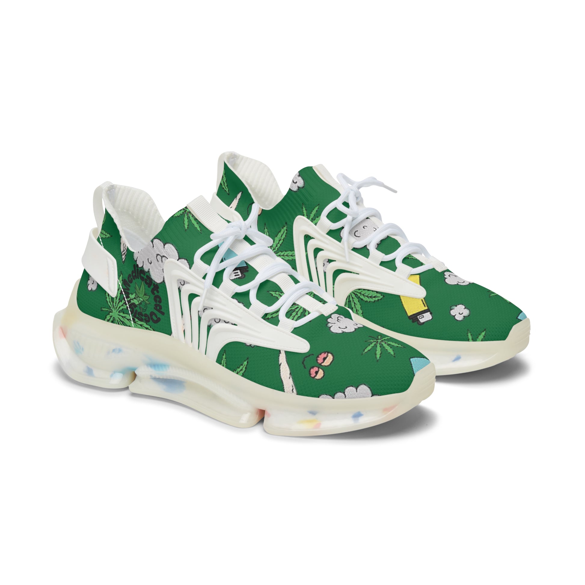 Women Medicated Design Mesh Sneakers